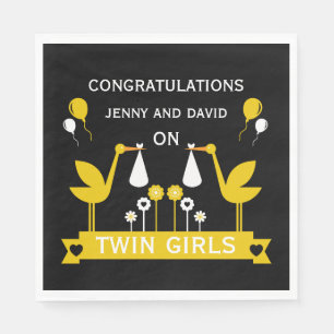 Congratulations Stalk Delivery Twins Napkin