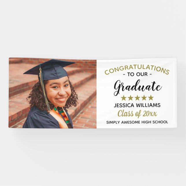 Congratulations Template Photo Graduate Graduation Banner (Horizontal)