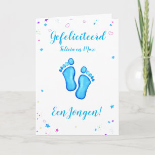 Congratulations to a boy customizable names card