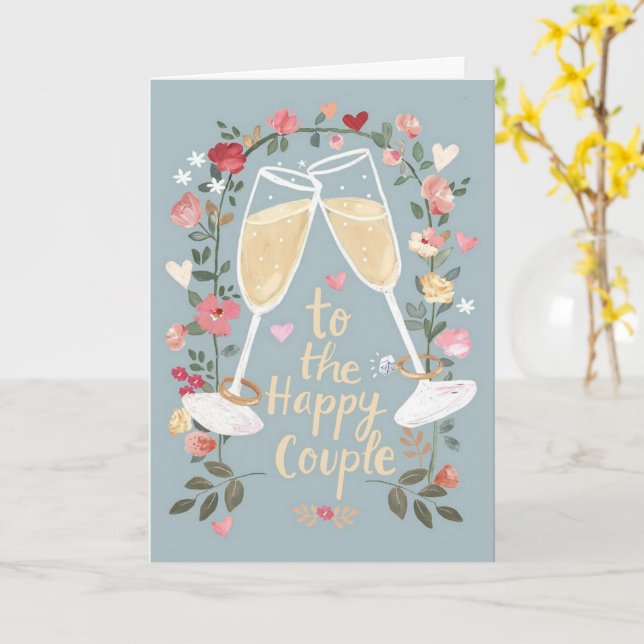 Congratulations to Happy Couple Card (Yellow Flower)