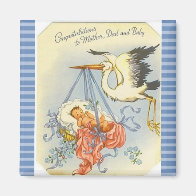 Congratulations to New Mum and Dad Keepsake Magnet (Front)