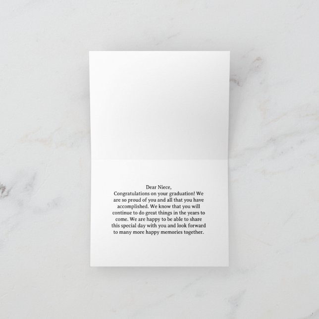 congratulations to niece for graduation card (Inside)