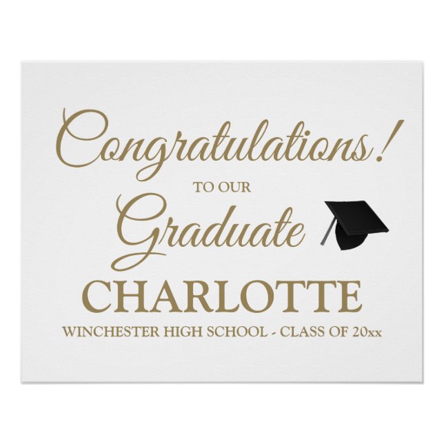 Congratulations to our graduate custom gold script poster (Front)