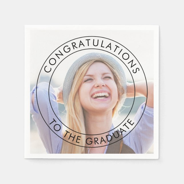 Congratulations to The Graduate Large Photo Napkin (Front)