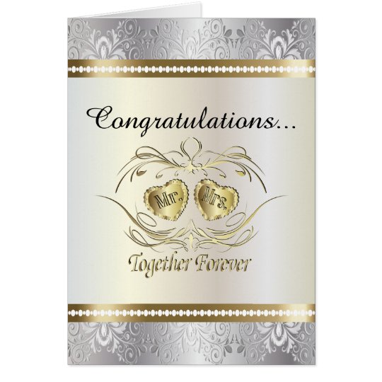 Congratulations to the Mr and Mrs Wedding Card