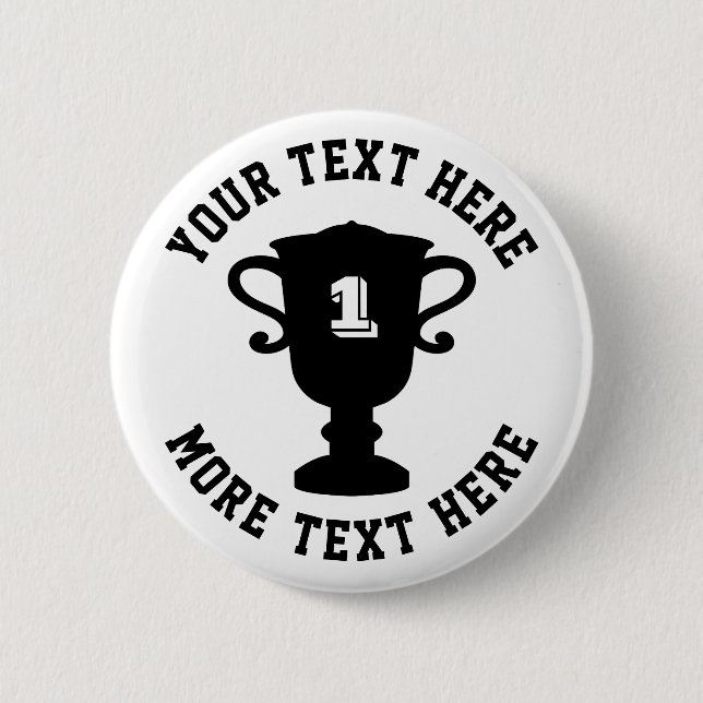 Congratulations trophy cup 1st place prize 6 cm round badge (Front)