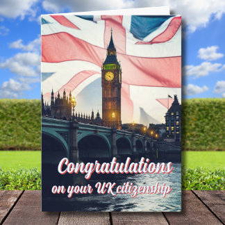 Congratulations UK Citizenship Britain Flag Card