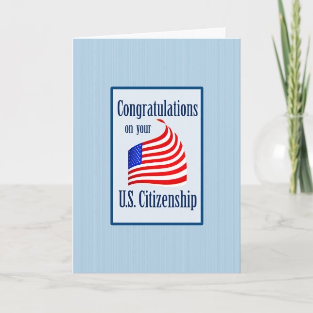 Congratulations US Citizenship US Flag Card (Front)
