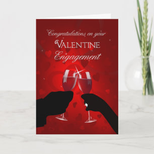 Congratulations Valentine's Day Engagement Holiday Card