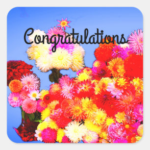 Congratulations Various Dahlias #2-1 Stickers