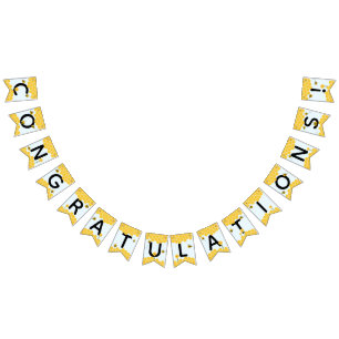 Congratulations Watercolor Bumble Bees Baby Shower Bunting