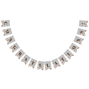 Congratulations Watercolor Pink Roses Ballerina Bunting