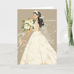 Congratulations Wedding Bride Woman Holiday Card