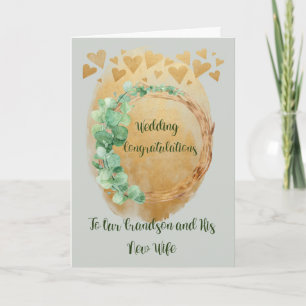 Congratulations Wedding Card Grandson & New Wife