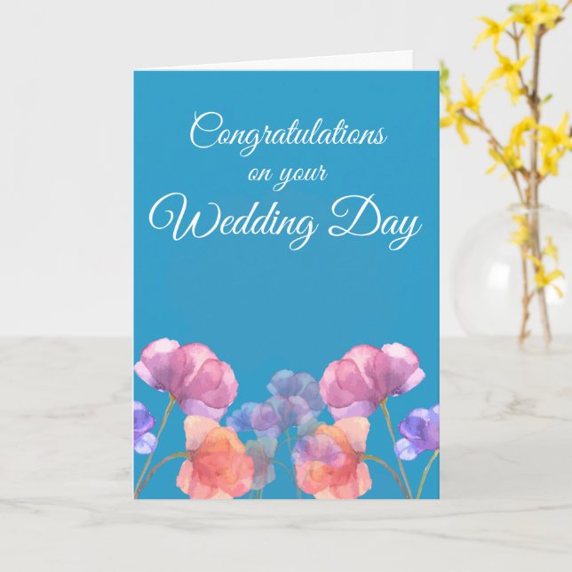 Congratulations Wedding Day Card (Yellow Flower)
