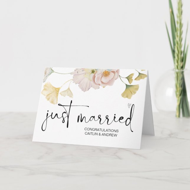 Congratulations Wedding Just Married Bride & Groom Card (Front)