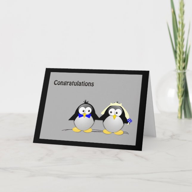 Congratulations Wedding- Penguins Card (Front)