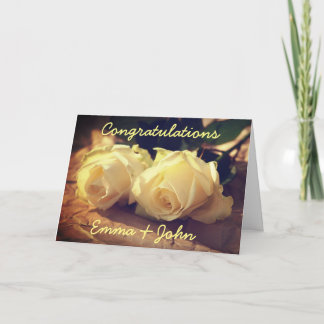 Congratulations Wedding Roses Personalised Card