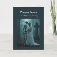 Congratulations Wedding Skeleton Couple Vintage 