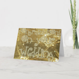 Congratulations Wedding Typography Gold Glitter Card