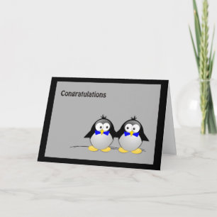 Congratulations Wedding/ Union Gay- Penguins Card