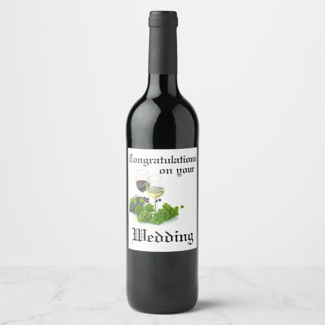 Congratulations Wedding Wine Label (Front)