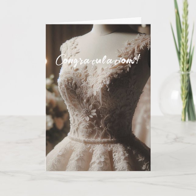 Congratulations White Bridal Shower Card (Front)