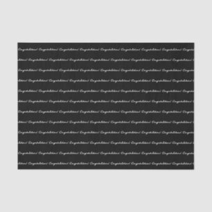 Congratulations! White Casual Script Repeating Tissue Paper