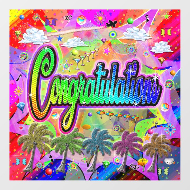 Congratulations Window Cling ~ Vista Express (Sheet)