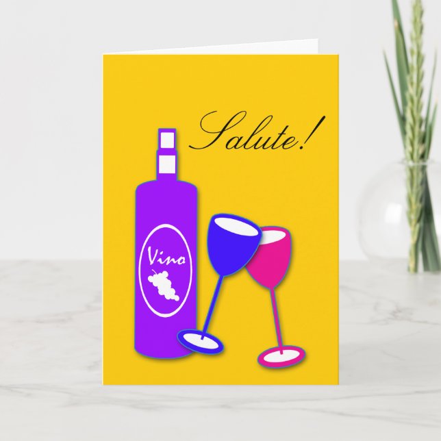 Congratulations Wine Bottle And Glasses Card (Front)