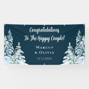 Congratulations Winter Engagement Wedding Banner