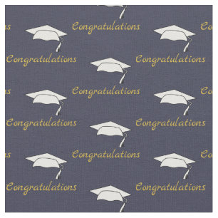 Congratulations with Graduate's Cap on Dark Blue Fabric