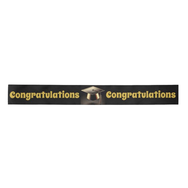 Congratulations with Graduation Cap Satin Ribbon (Front)