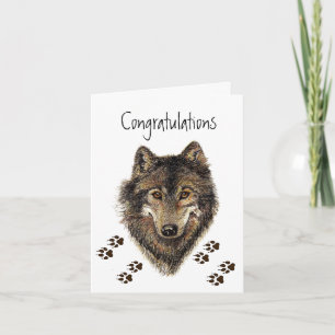 Congratulations, Wolves, Wolf Tracks AnimalCard Card