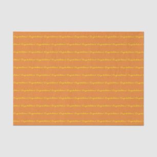 Congratulations! Yellow Casual Script Repeating Tissue Paper