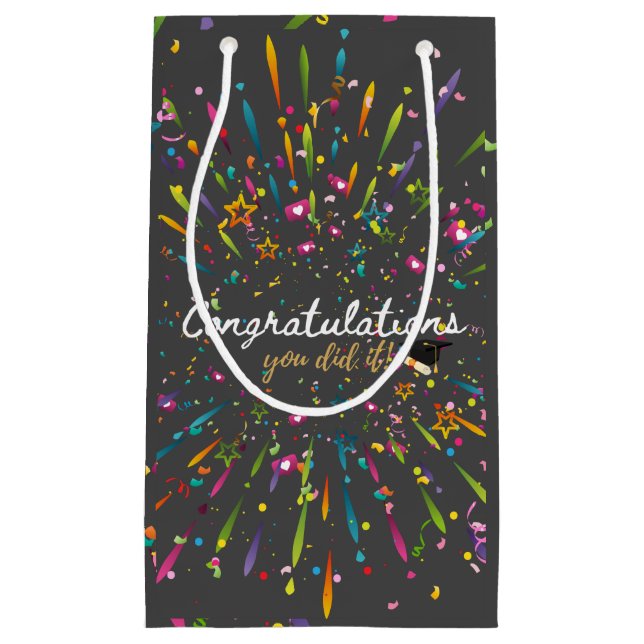 Congratulations You Did It Graduation Small Gift Bag (Front)