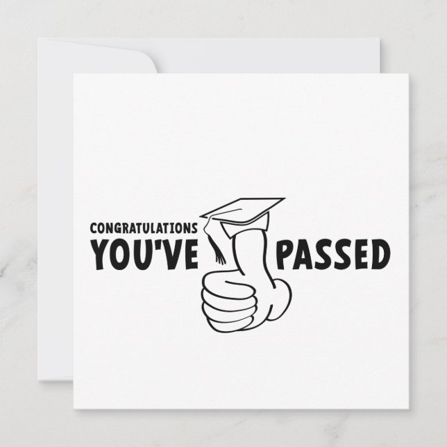 Congratulations, you passed, diploma card (Front)