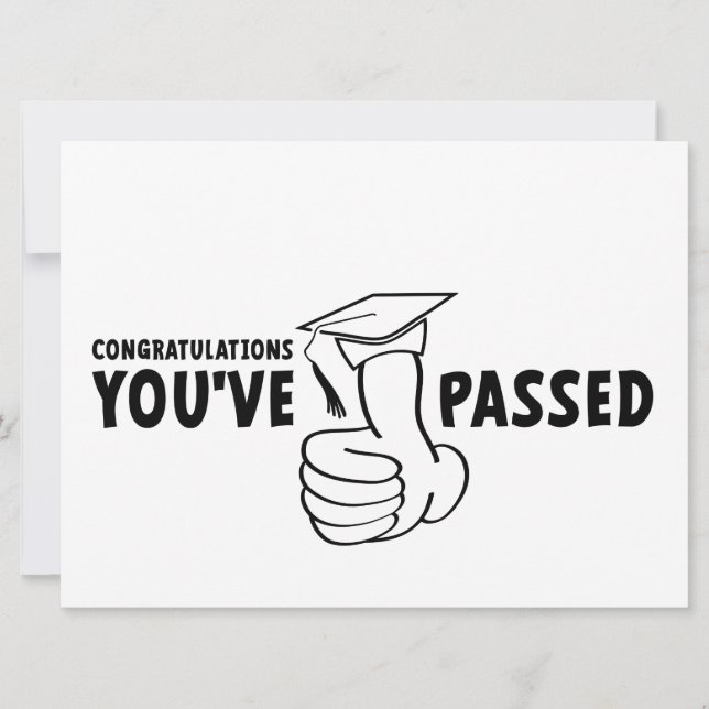 Congratulations, you passed, diploma card (Front)