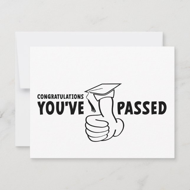 Congratulations, you passed, diploma card (Front)