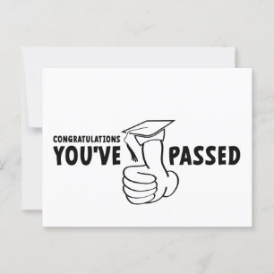Congratulations, you passed, diploma postcard