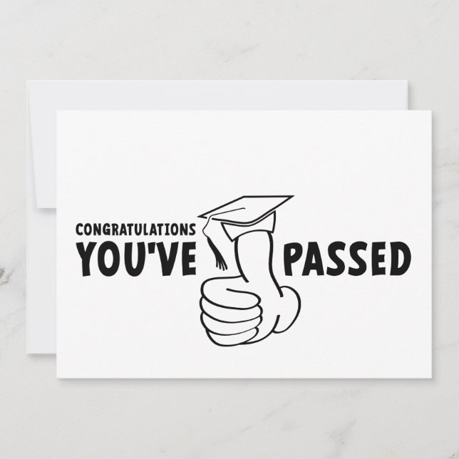Congratulations, you passed, diploma thank you card (Front)