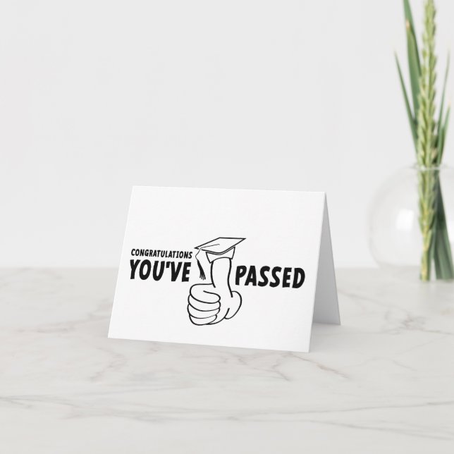 Congratulations, you passed, diploma thank you card (Front)