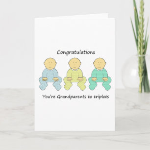 Congratulations You’re Grandparents to Triplets Card