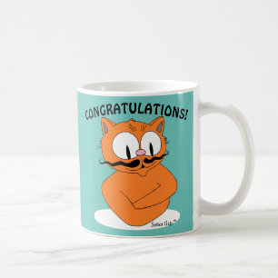 CONGRATULATIONS! YOU THE MAN! Cartoon Cat Coffee Mug