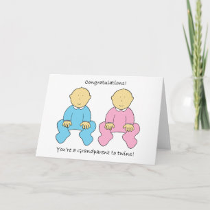 Congratulations You're a Grandparent to Twins Card