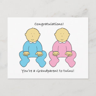 Congratulations You're a Grandparent to Twins Postcard