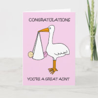 Congratulations You're a Great Aunt to Baby Girl