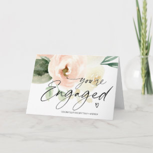 Congratulations You're Engaged Mr Mrs Blush Floral Card