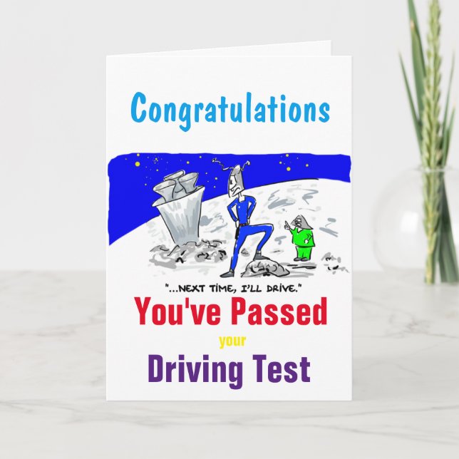 Congratulations you've passed driving test card (Front)