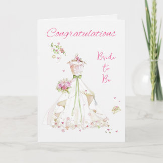 CongratulationsBlushing Bride in Bloom Bride to Be Card